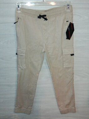 Quad Seven Cargo Khaki Pants Boys Size 16 Tan Cotton Blend Activewear NEW w/Tags